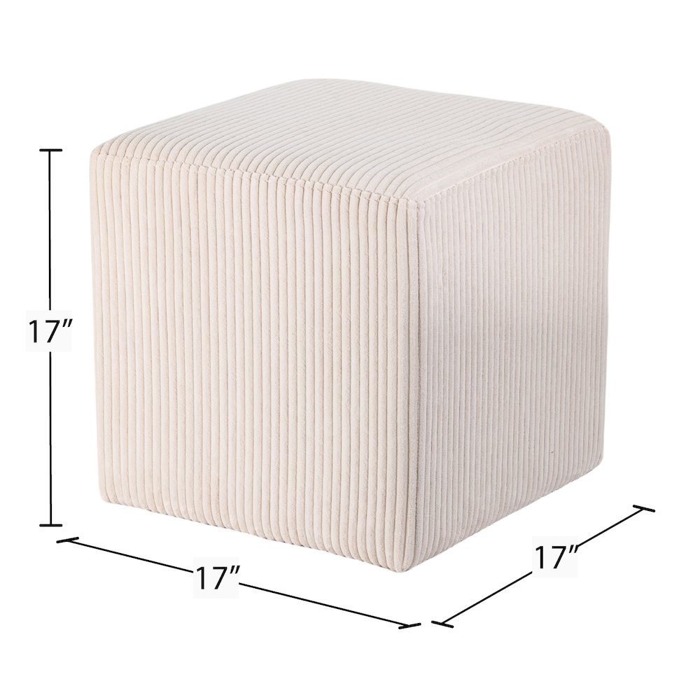 Roy Beige Microsuede Fabric Ottoman/Stool