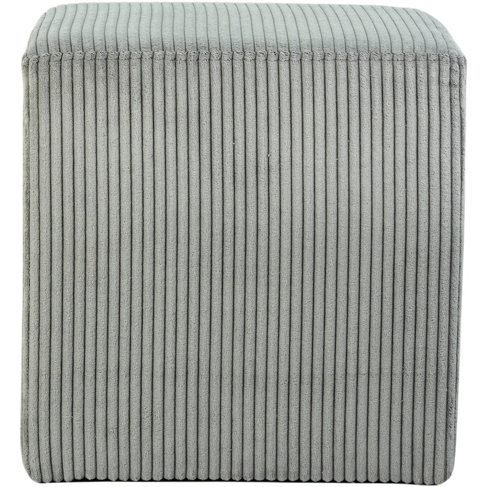 Roy Grey Microsuede Fabric Ottoman/Stool