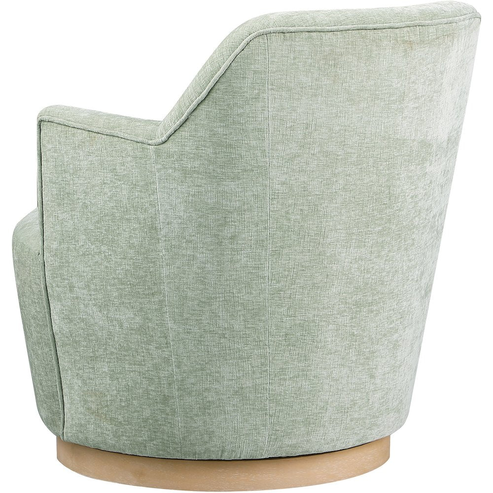 Clarita Mint Chenille Fabric Swivel Accent Chair