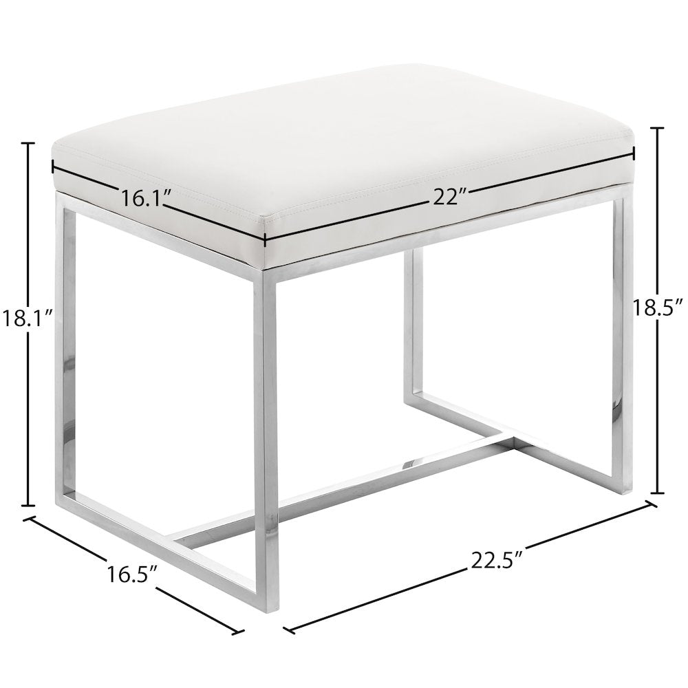 Monroe Chrome Ottoman / Stool