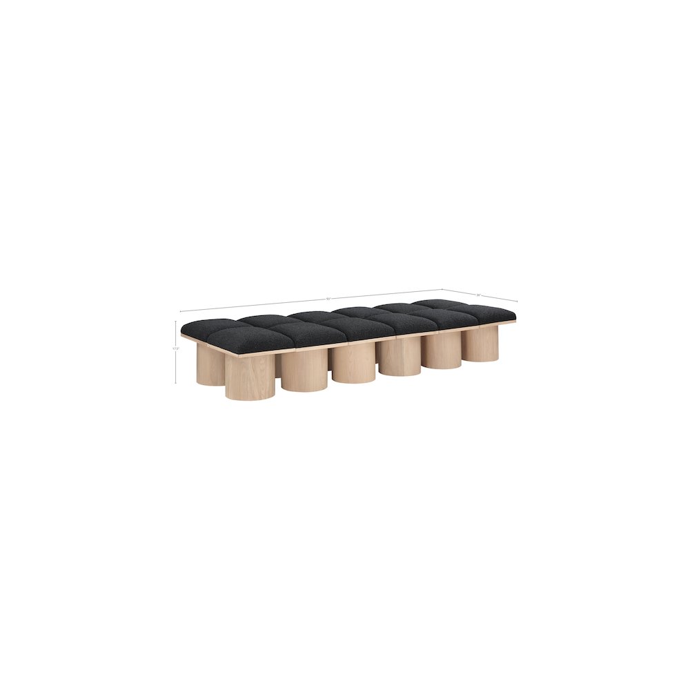 Pavilion Black Boucle Fabric Bench