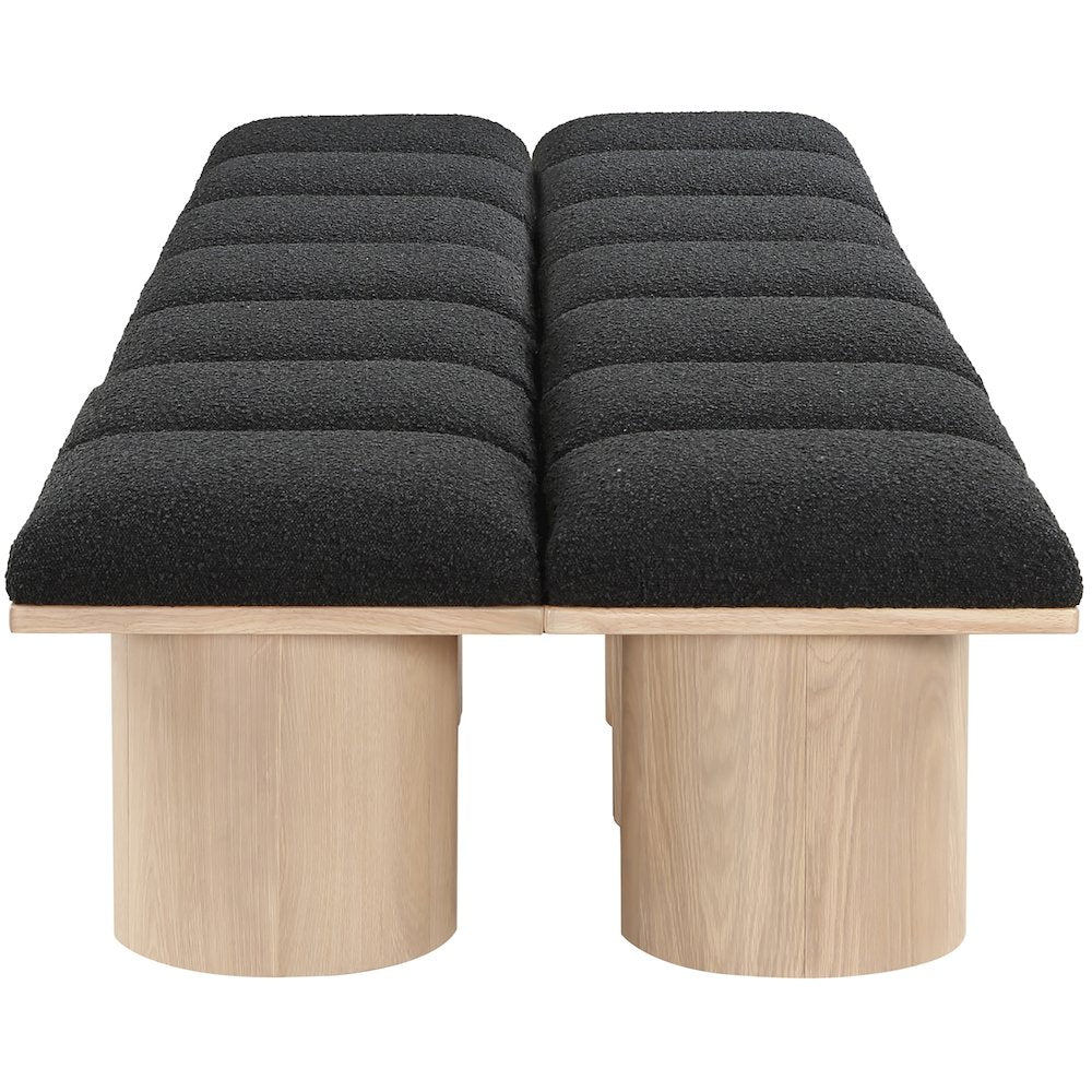 Pavilion Black Boucle Fabric Bench