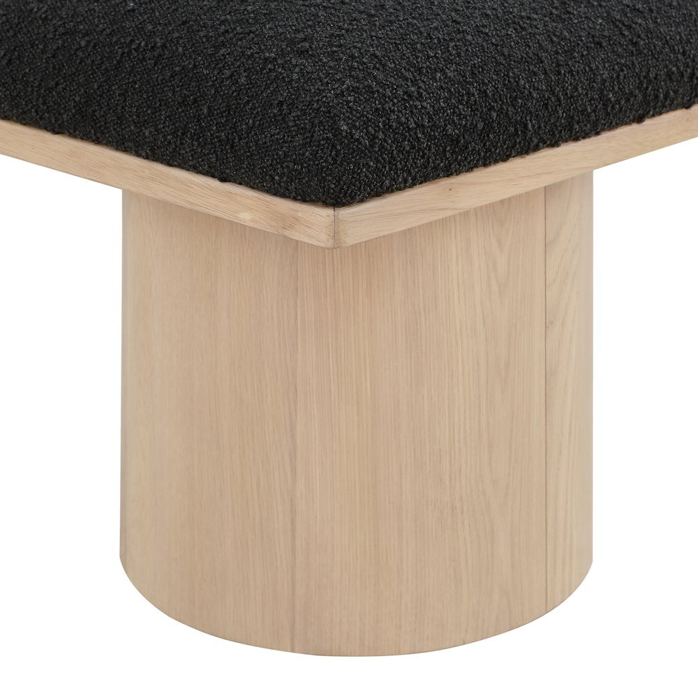 Pavilion Black Boucle Fabric Bench