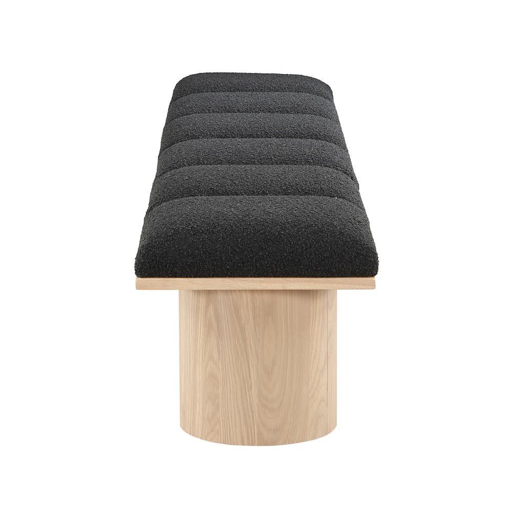 Pavilion Black Boucle Fabric Bench