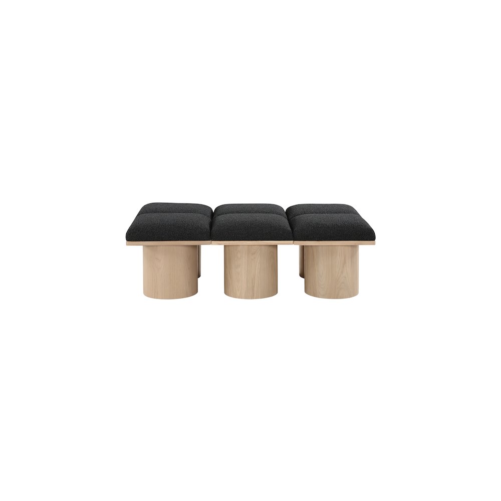 Pavilion Black Boucle Fabric Bench
