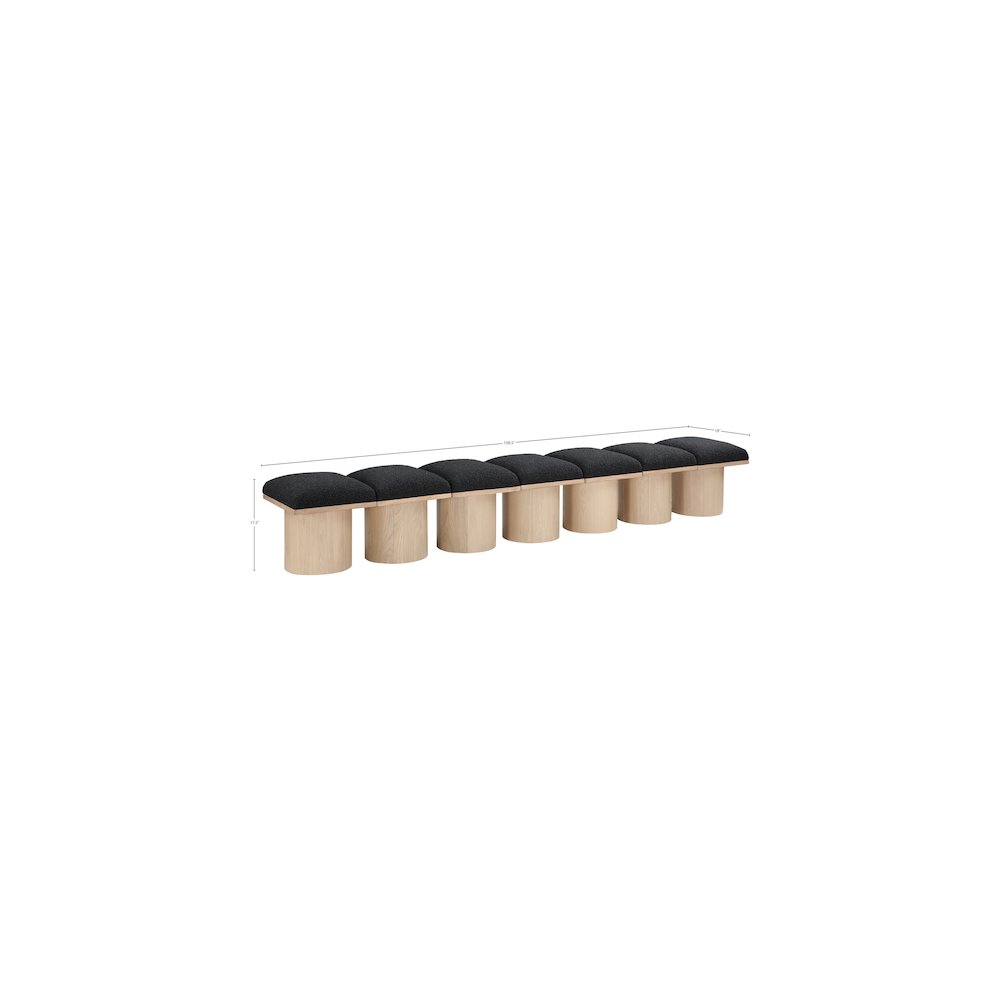 Pavilion Black Boucle Fabric Bench