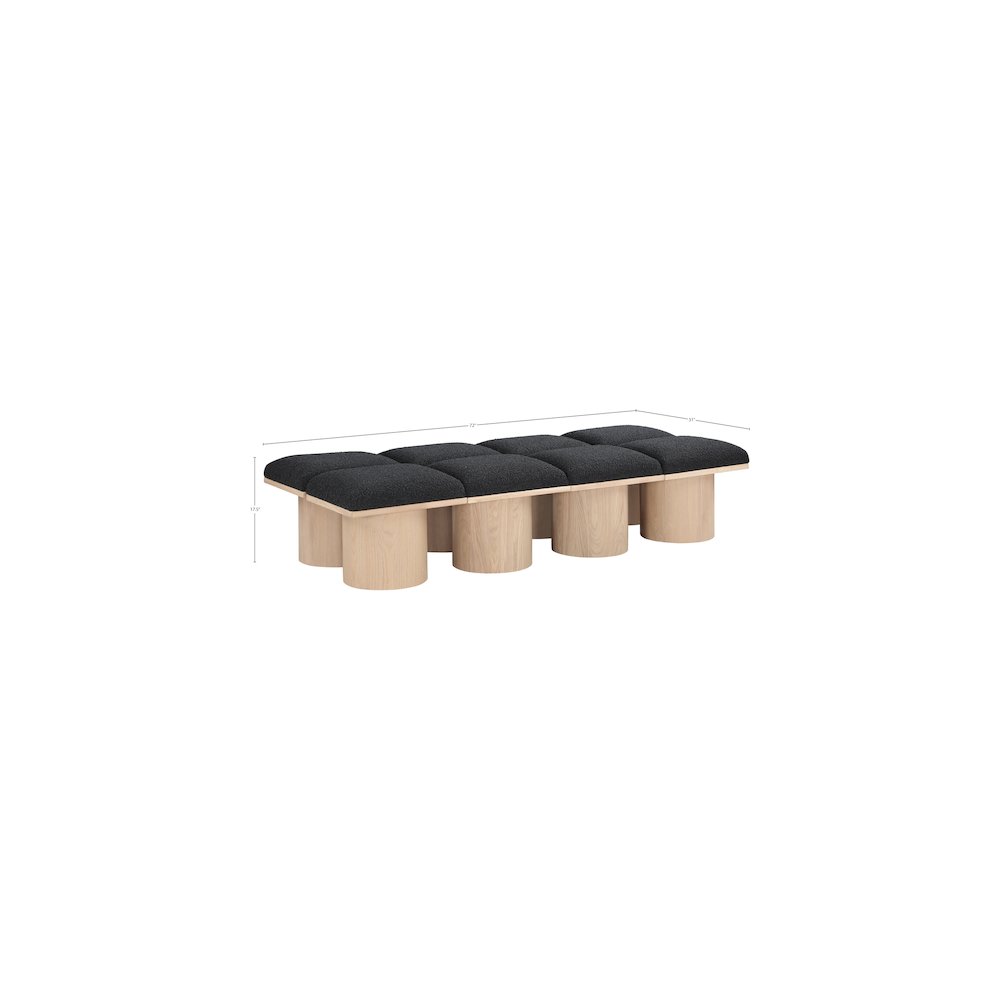 Pavilion Black Boucle Fabric Bench