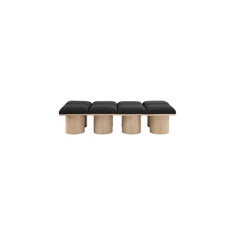 Pavilion Black Boucle Fabric Bench