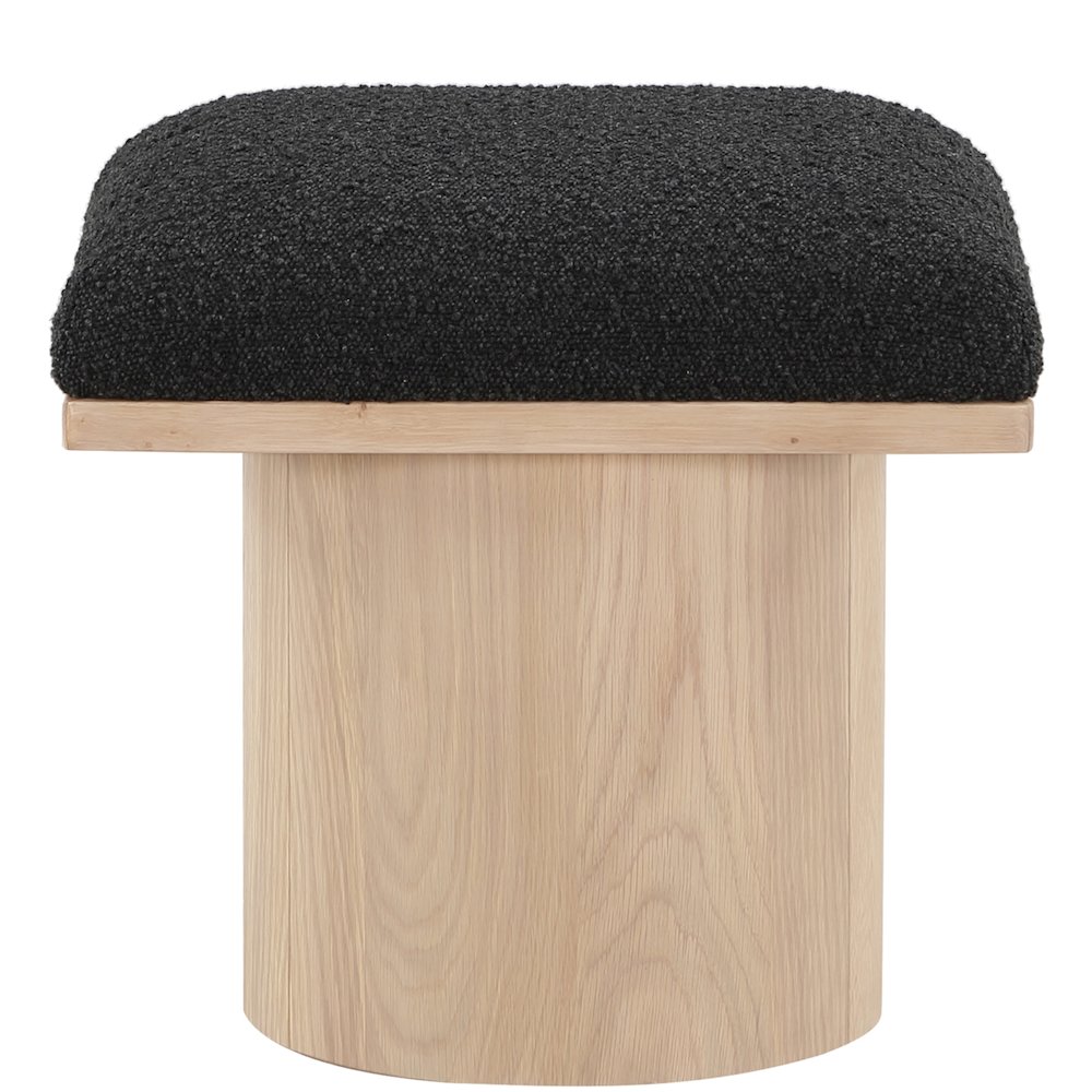 Pavilion Black Boucle Fabric Bench/Stool