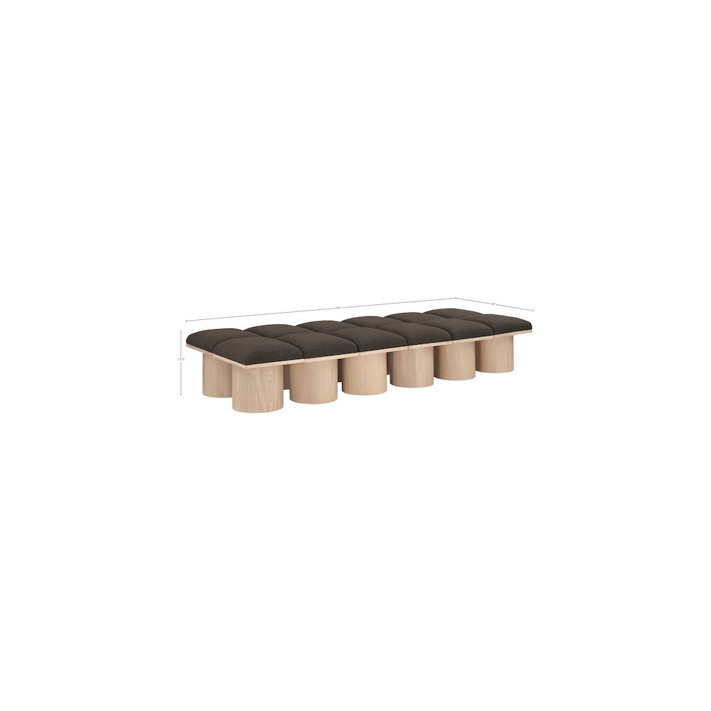 Pavilion Brown Boucle Fabric Bench