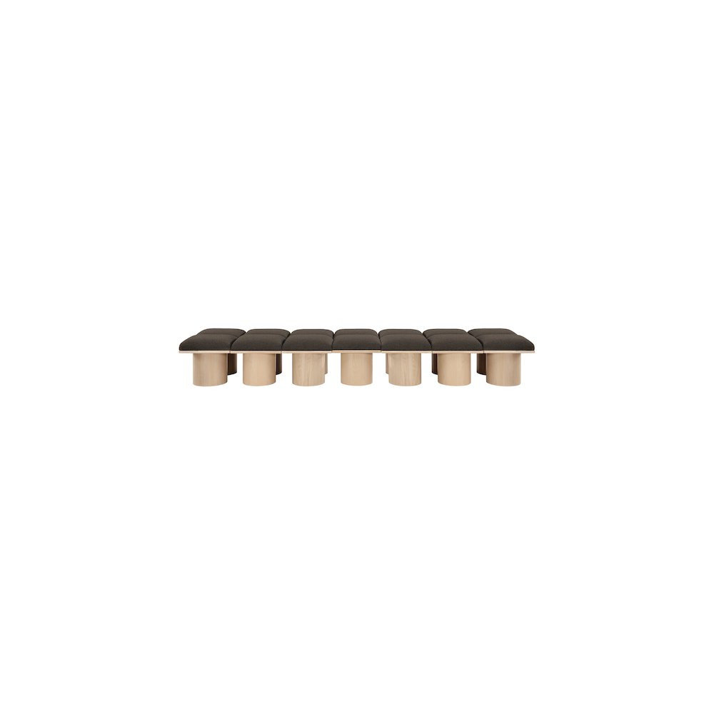 Pavilion Brown Boucle Fabric Bench