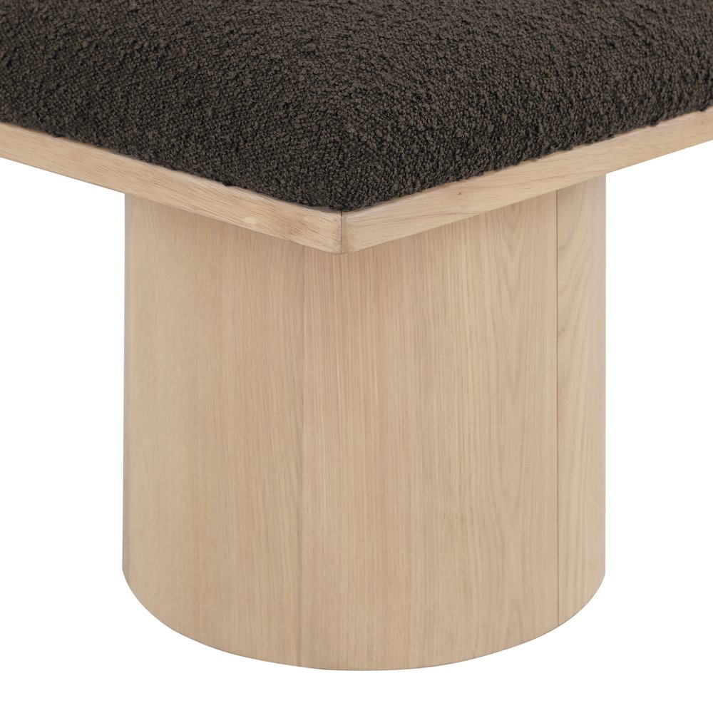 Pavilion Brown Boucle Fabric Bench
