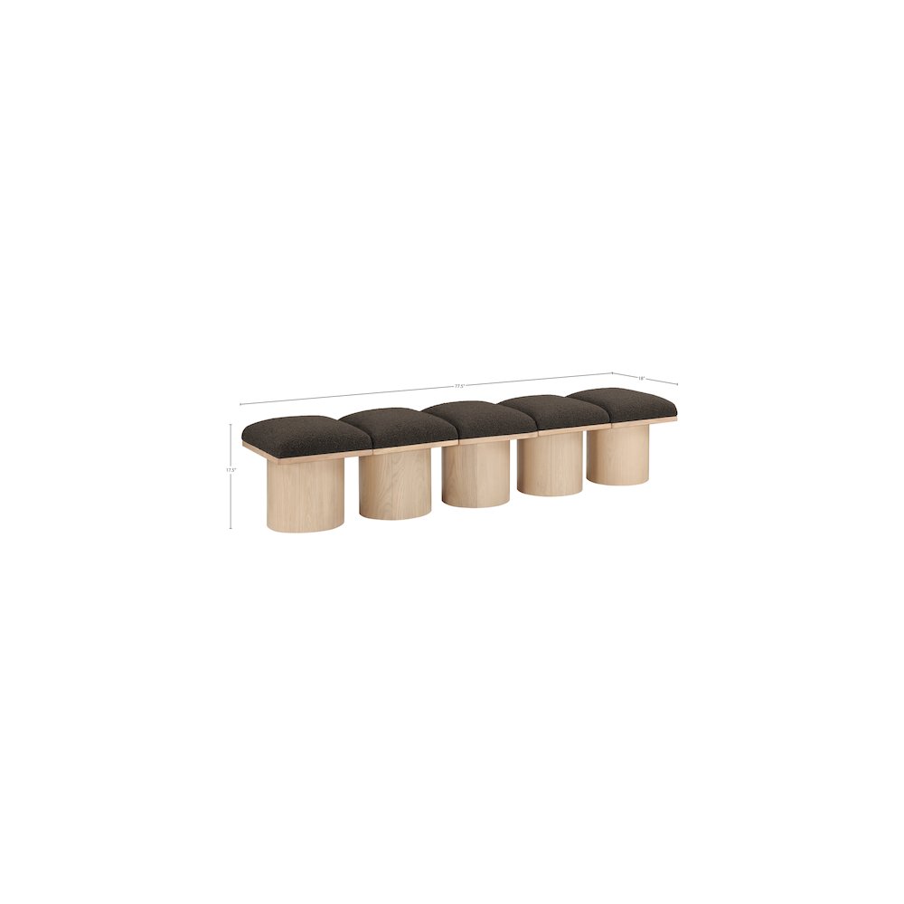 Pavilion Brown Boucle Fabric Bench