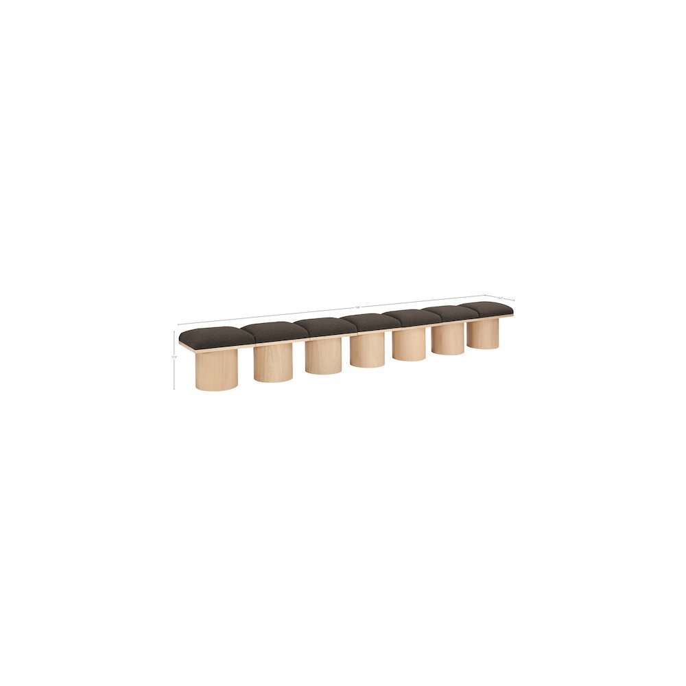 Pavilion Brown Boucle Fabric Bench
