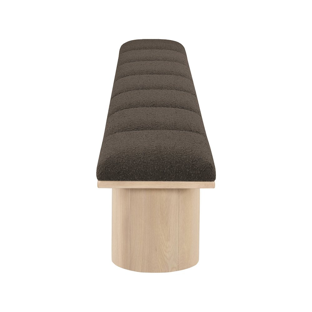 Pavilion Brown Boucle Fabric Bench