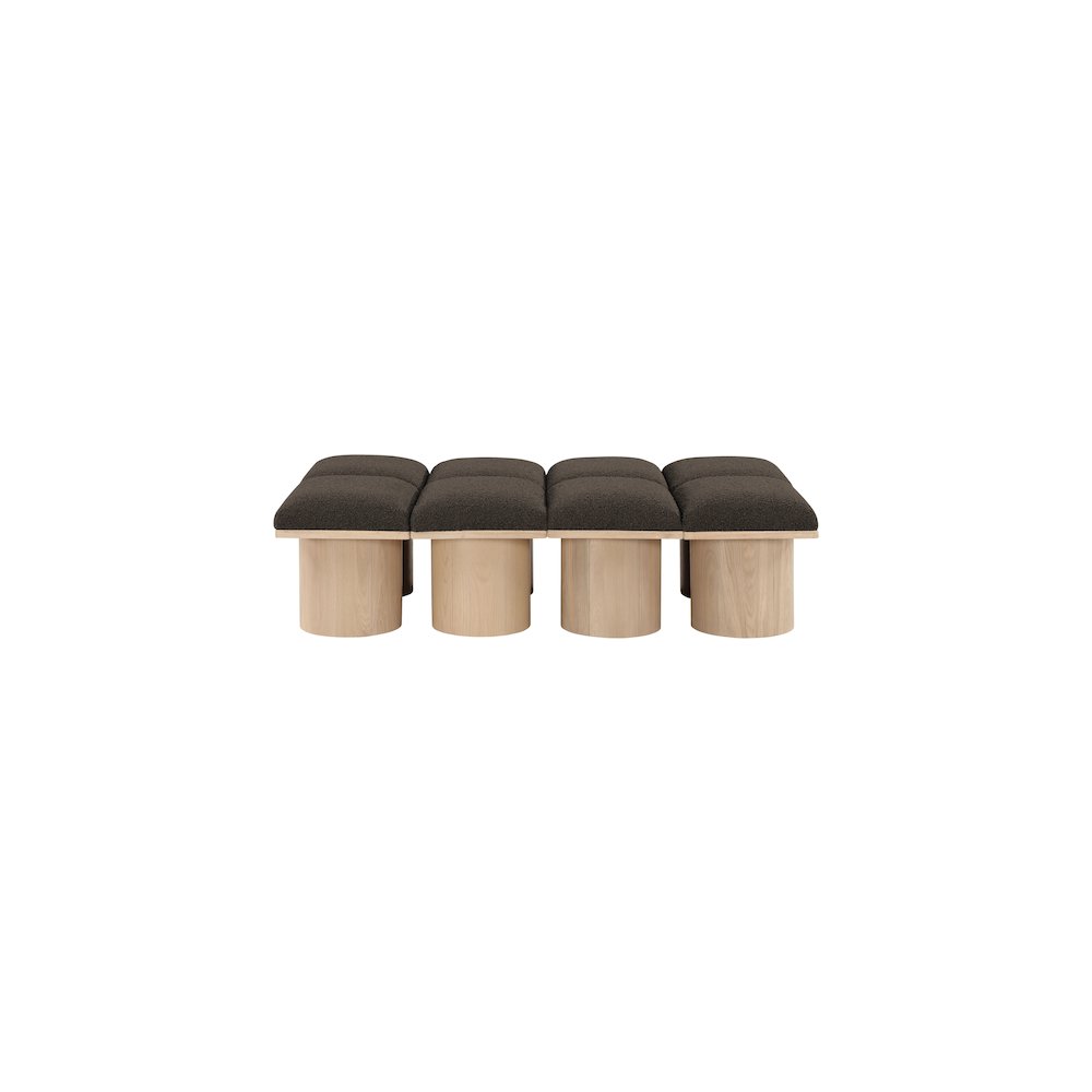 Pavilion Brown Boucle Fabric Bench