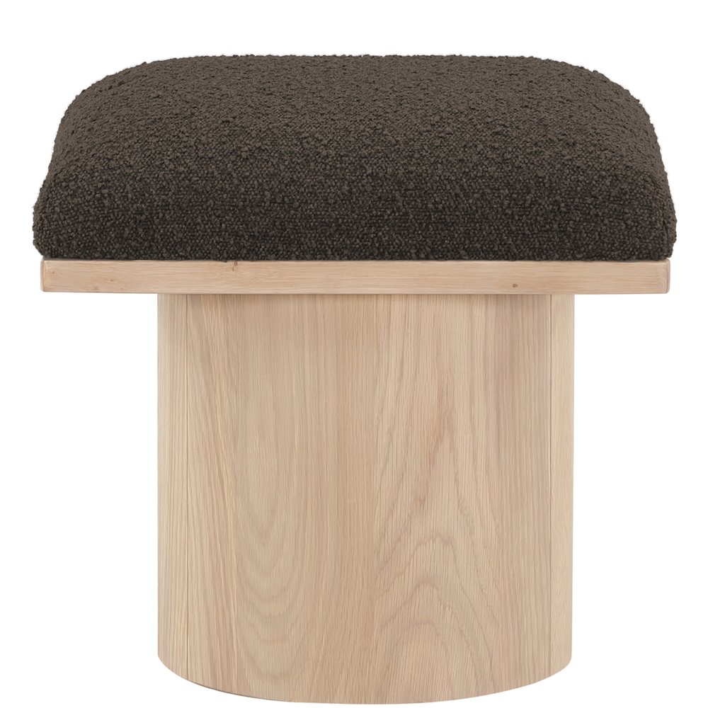 Pavilion Brown Boucle Fabric Bench/Stool