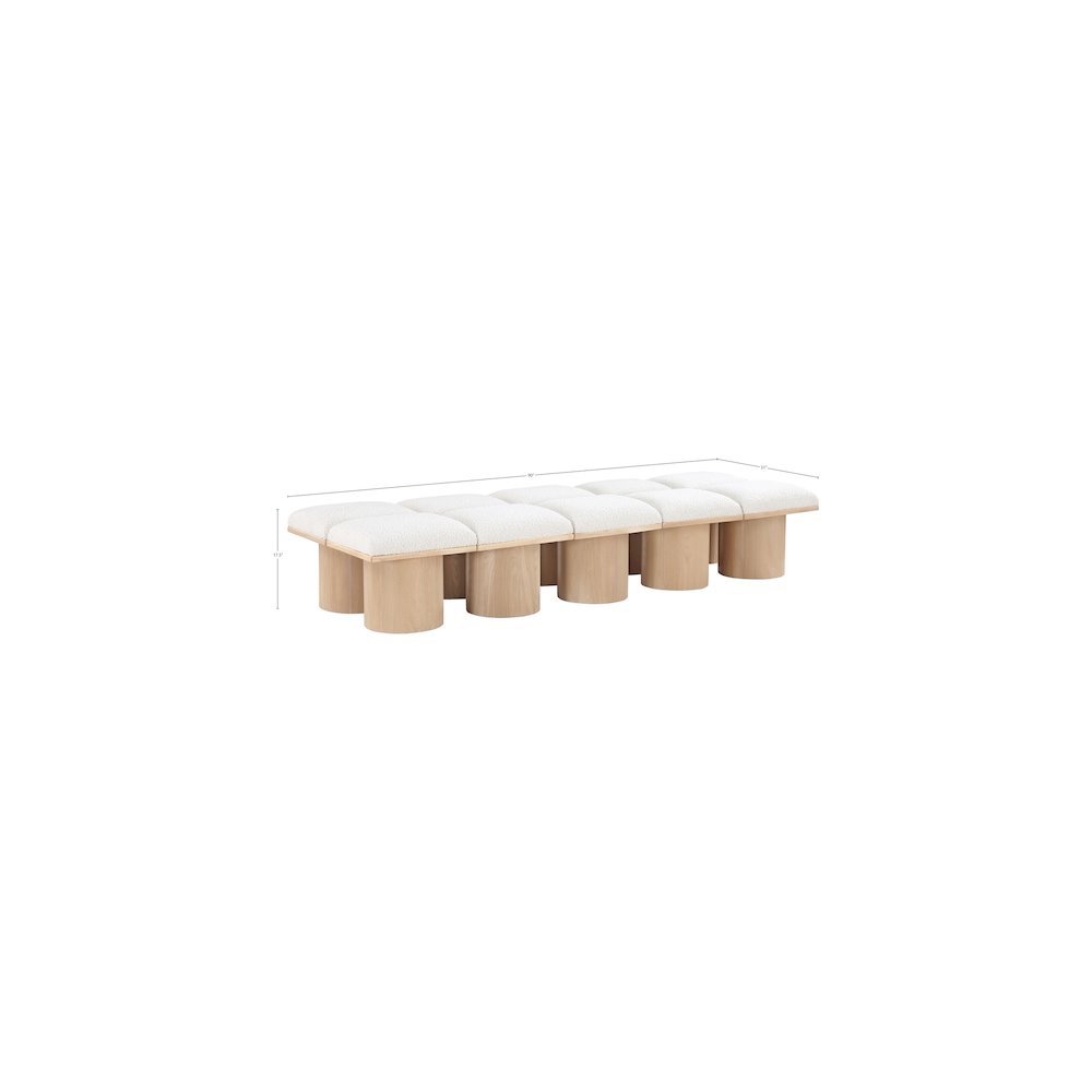 Pavilion Cream Boucle Fabric Bench