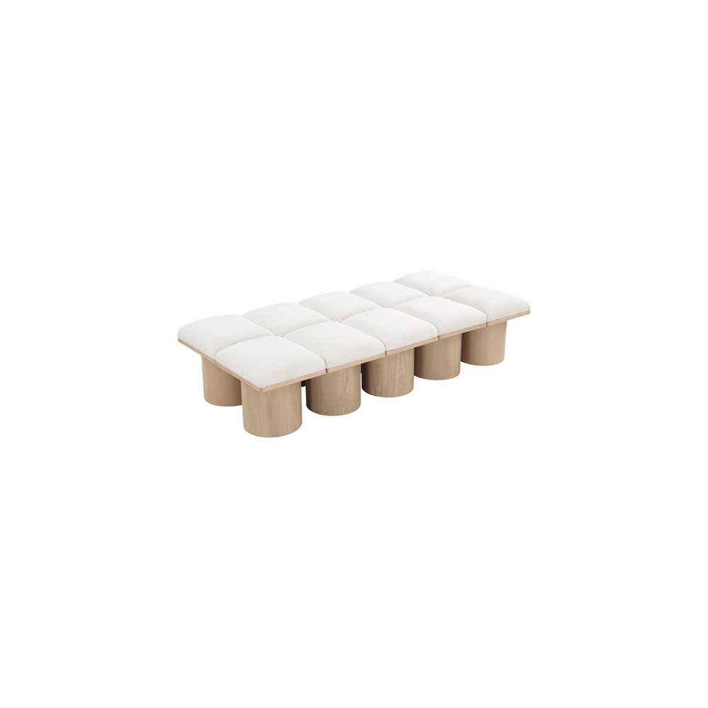 Pavilion Cream Boucle Fabric Bench