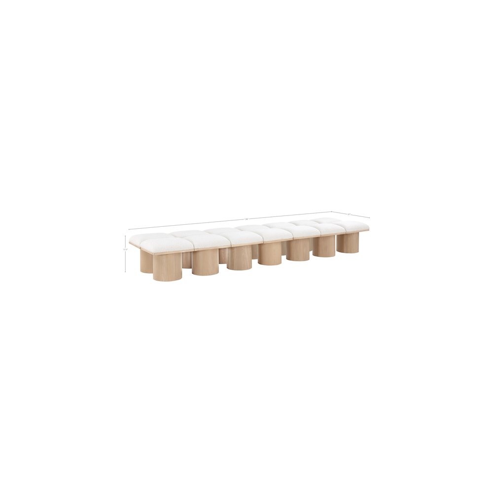 Pavilion Cream Boucle Fabric Bench