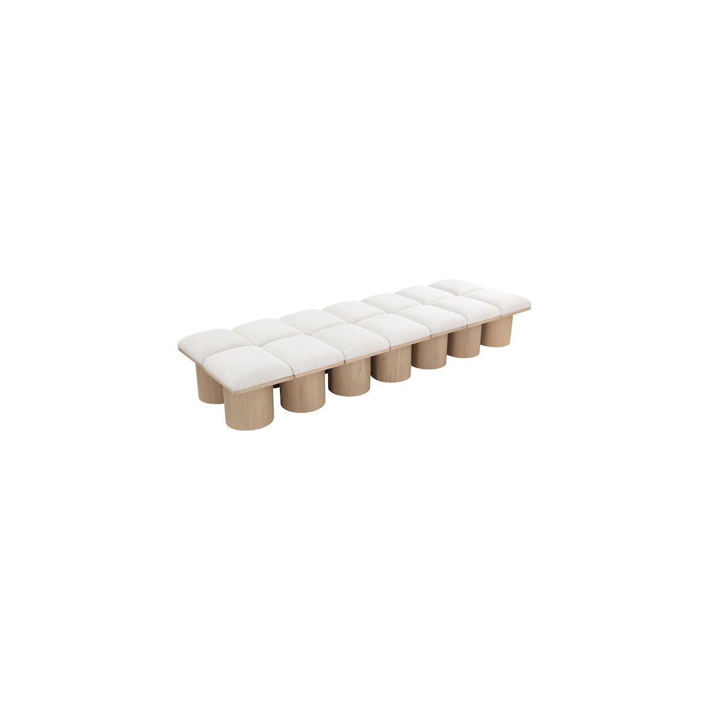 Pavilion Cream Boucle Fabric Bench