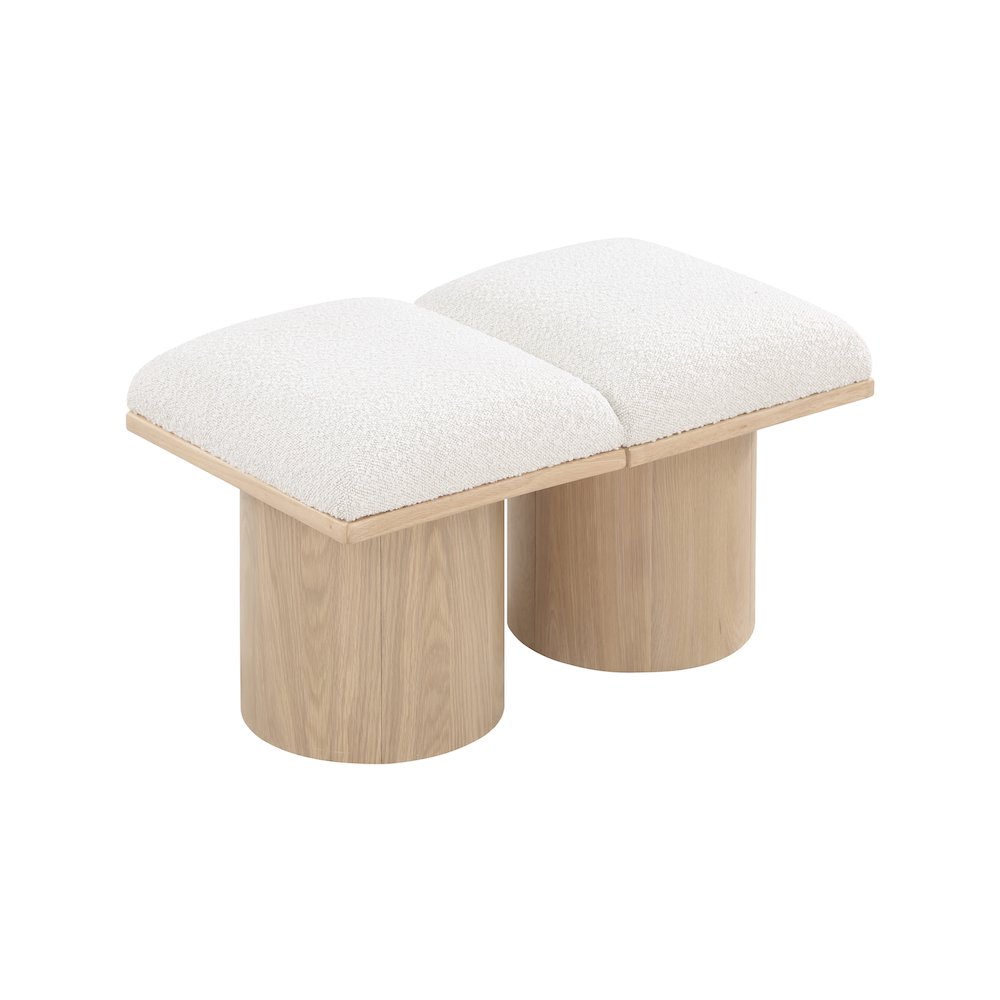 Pavilion Cream Boucle Fabric Bench