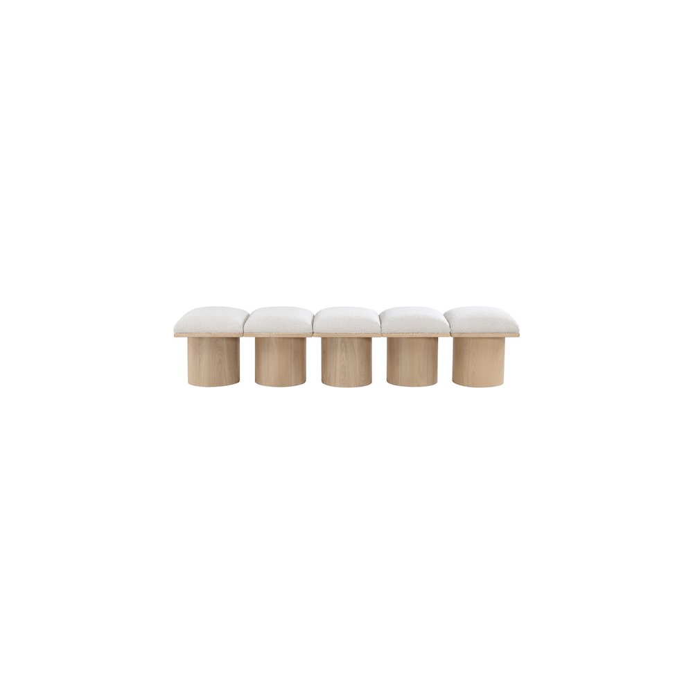 Pavilion Cream Boucle Fabric Bench