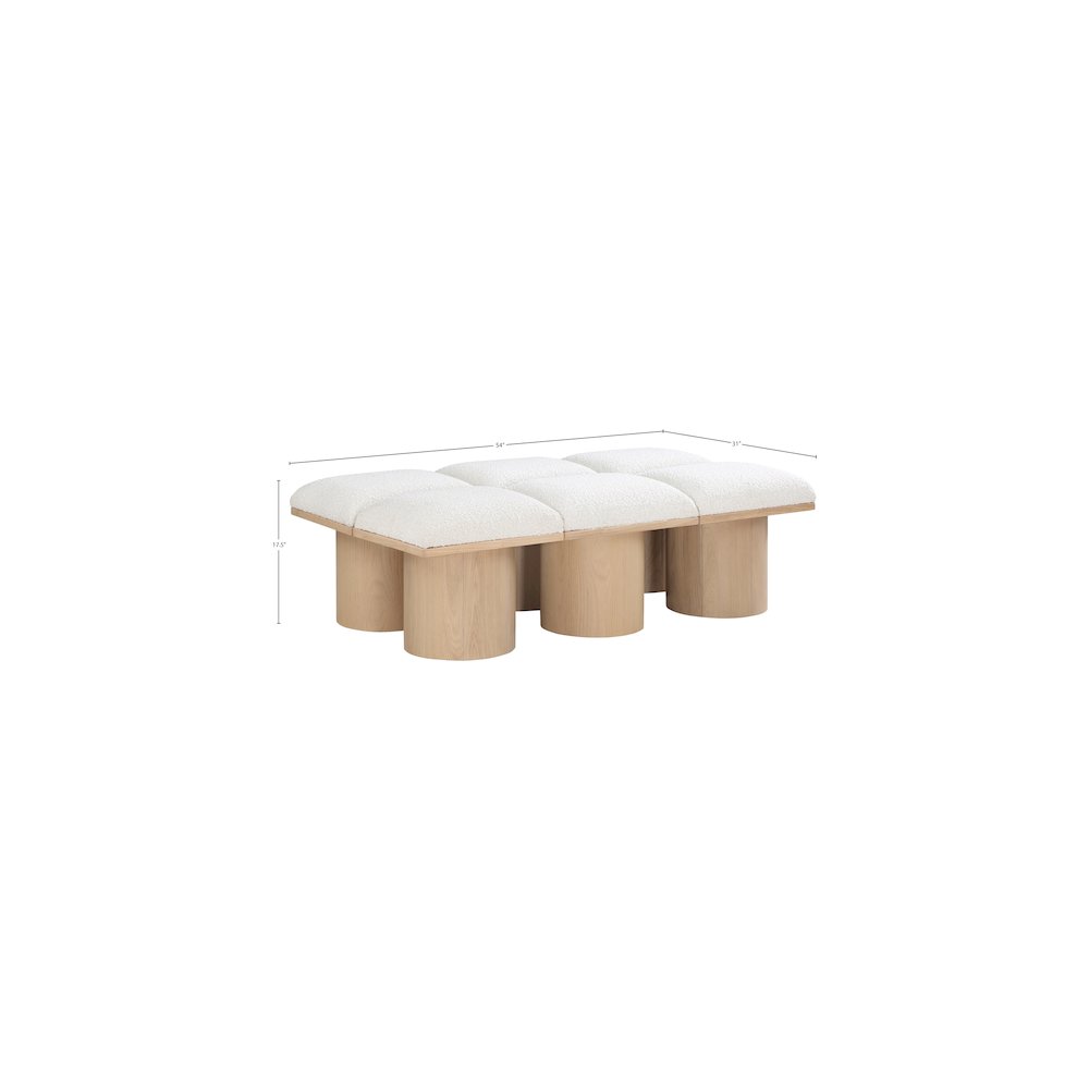 Pavilion Cream Boucle Fabric Bench