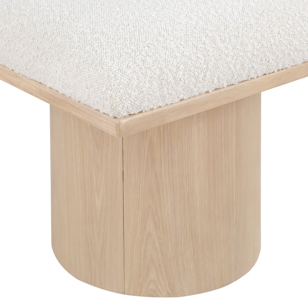 Pavilion Cream Boucle Fabric Bench
