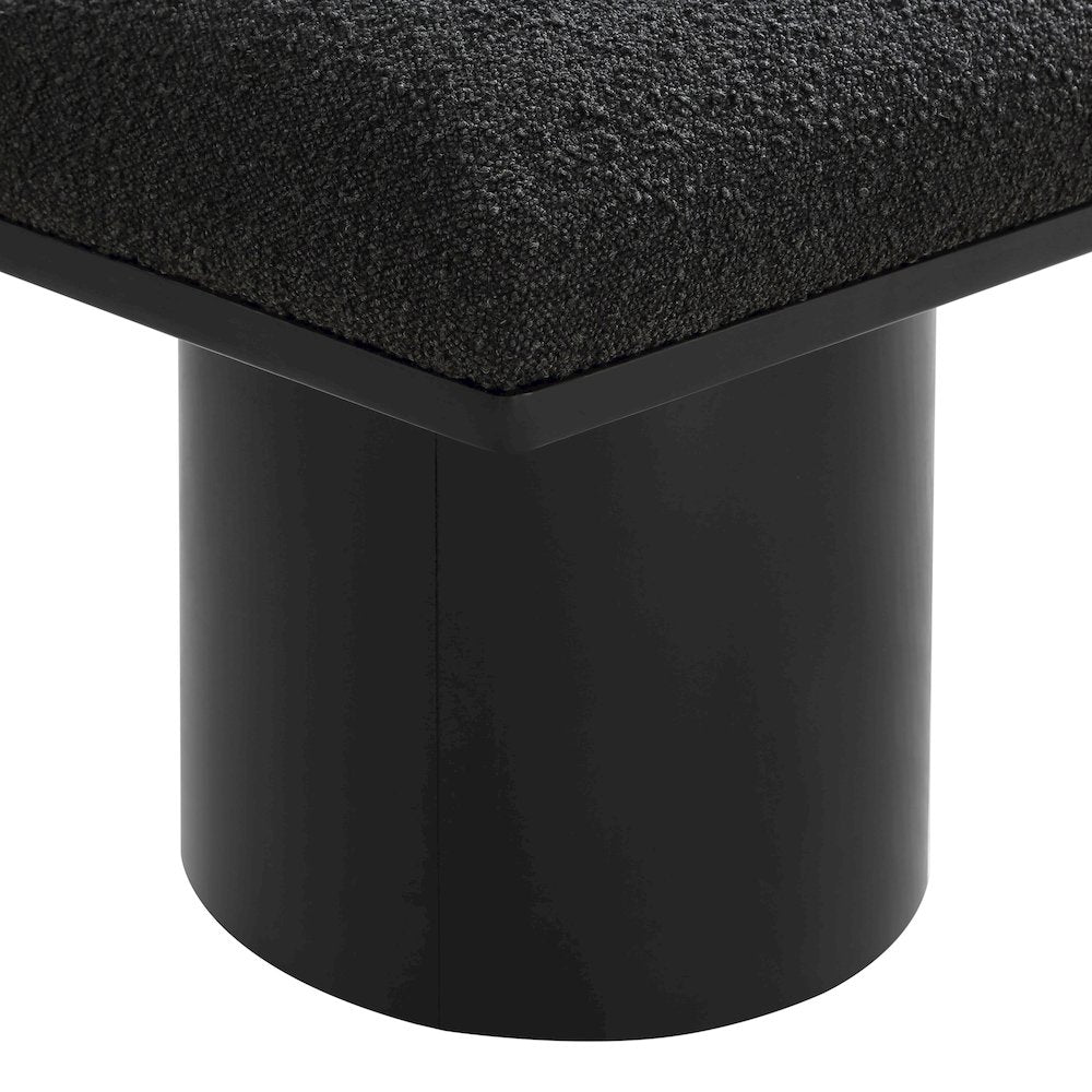 Pavilion Black Boucle Fabric Bench