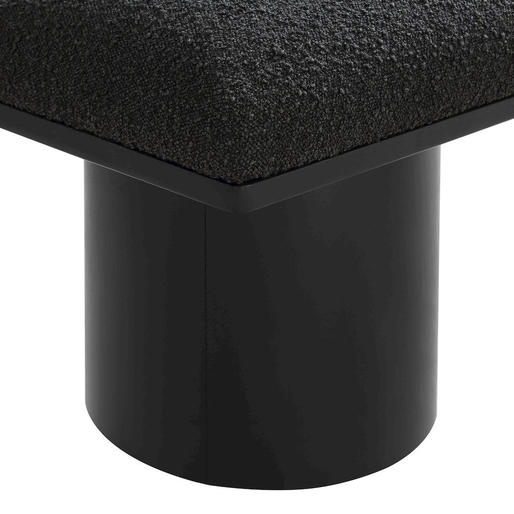 Pavilion Black Boucle Fabric Bench