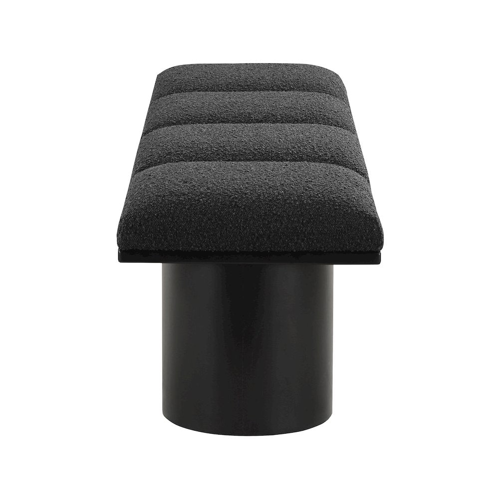 Pavilion Black Boucle Fabric Bench