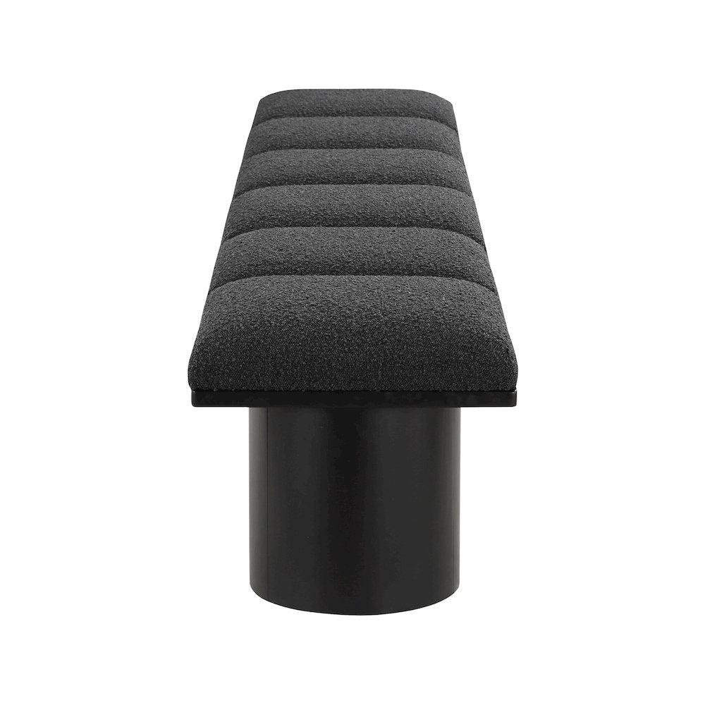 Pavilion Black Boucle Fabric Bench