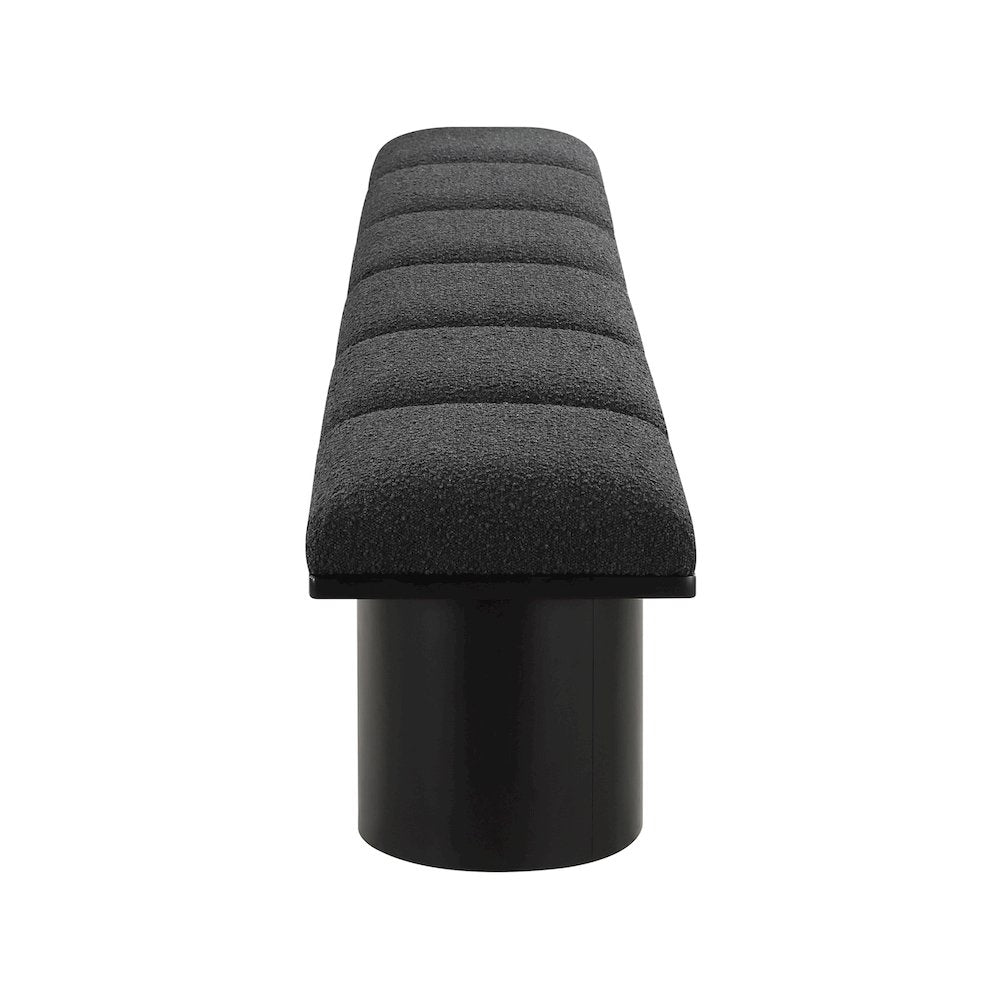 Pavilion Black Boucle Fabric Bench