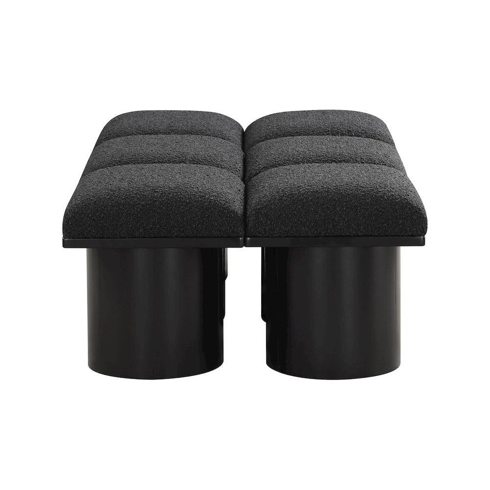 Pavilion Black Boucle Fabric Bench