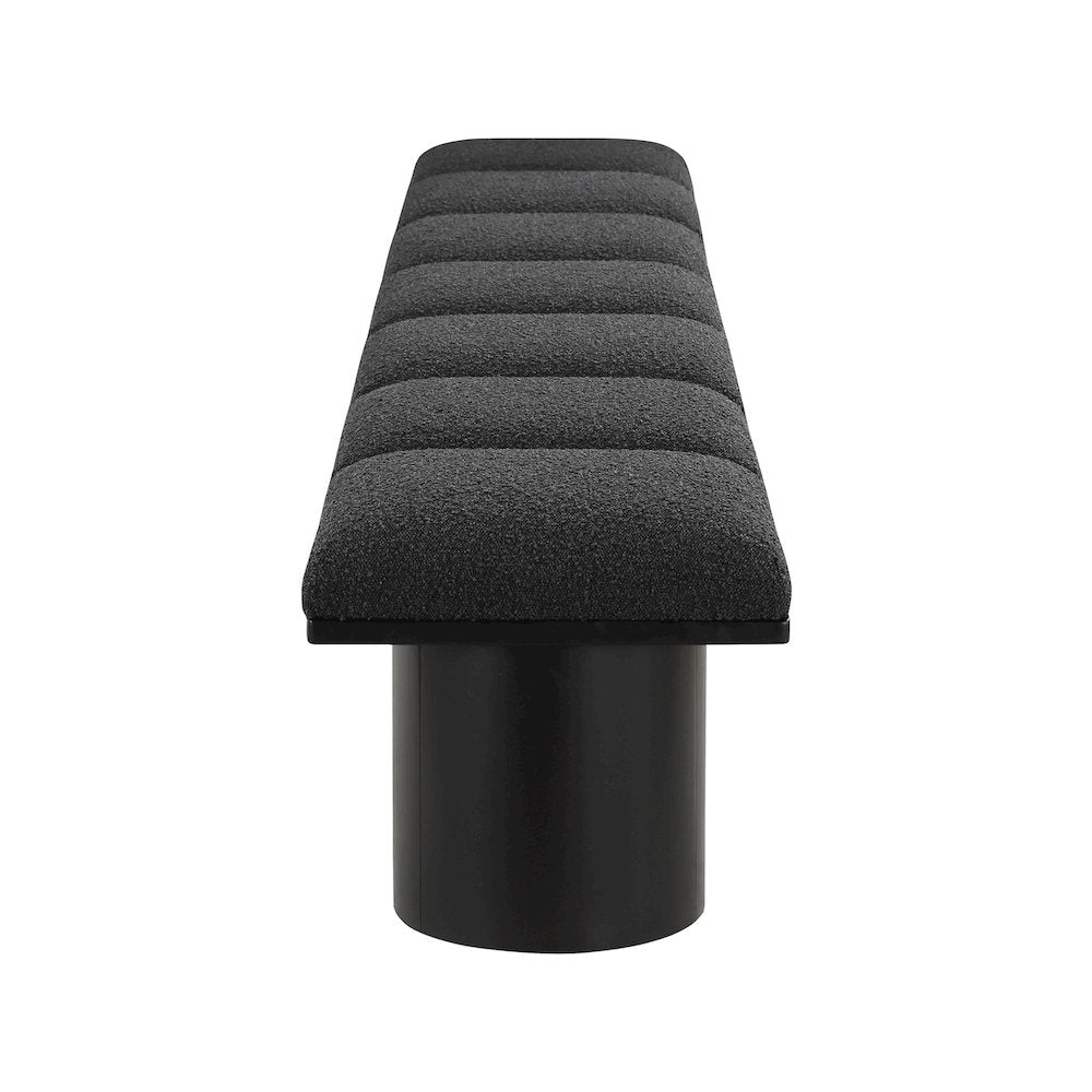 Pavilion Black Boucle Fabric Bench