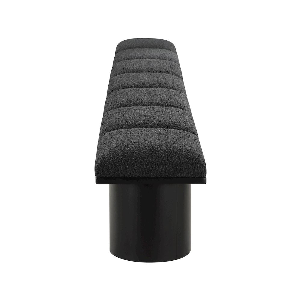 Pavilion Black Boucle Fabric Bench