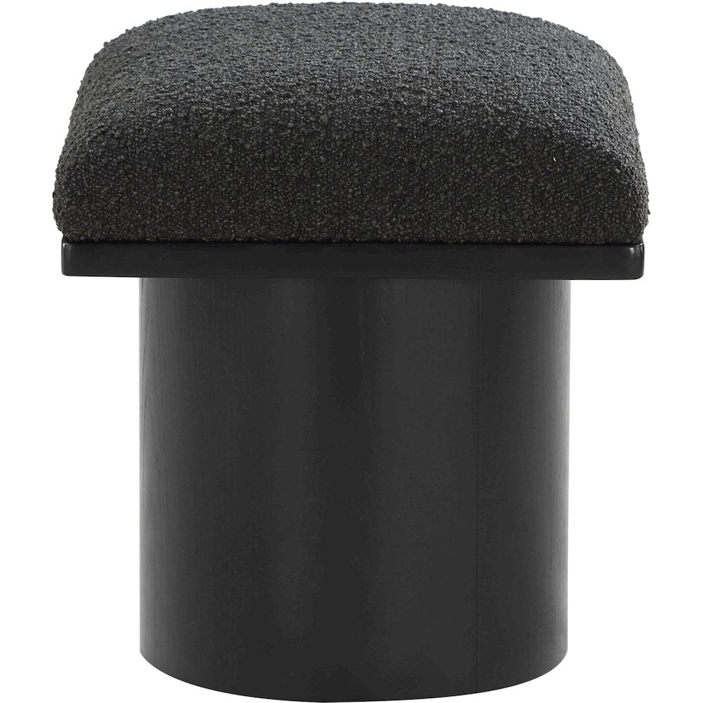 Pavilion Black Boucle Fabric Bench/Stool