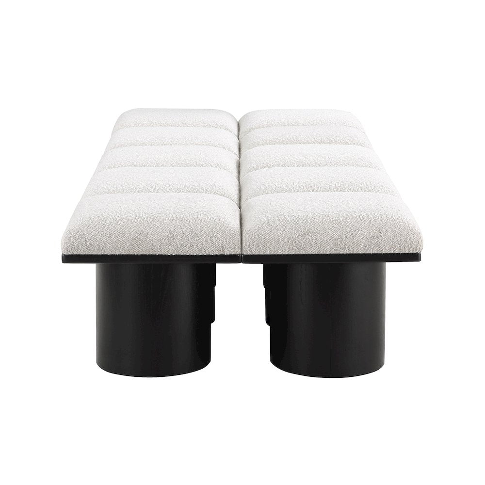 Pavilion Cream Boucle Fabric Bench
