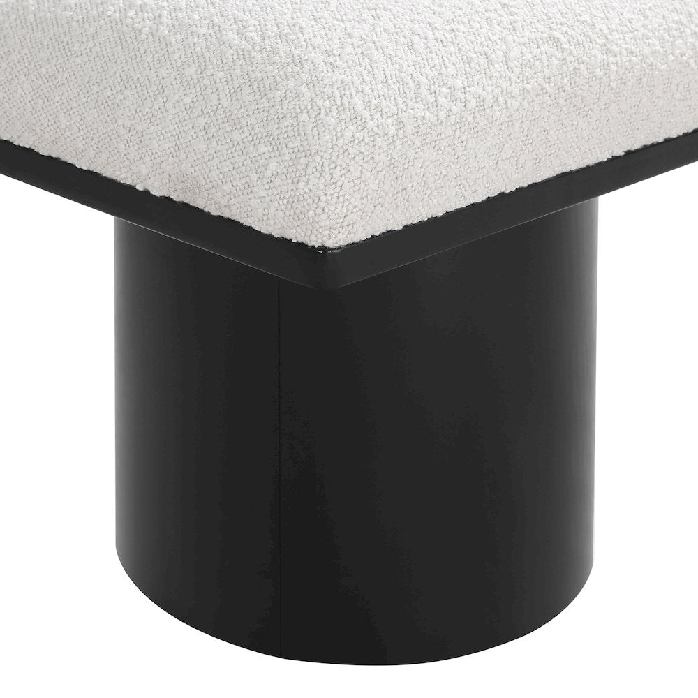 Pavilion Cream Boucle Fabric Bench