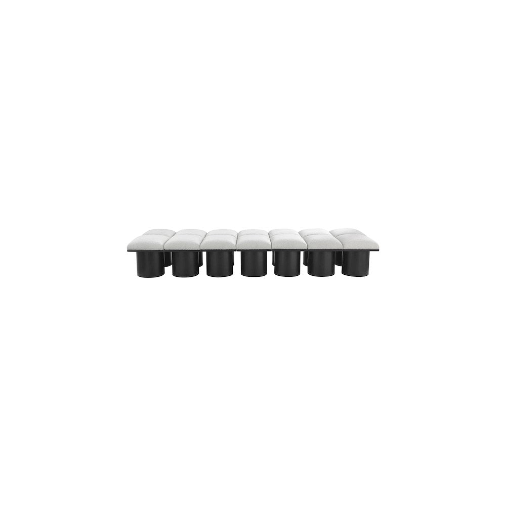Pavilion Cream Boucle Fabric Bench