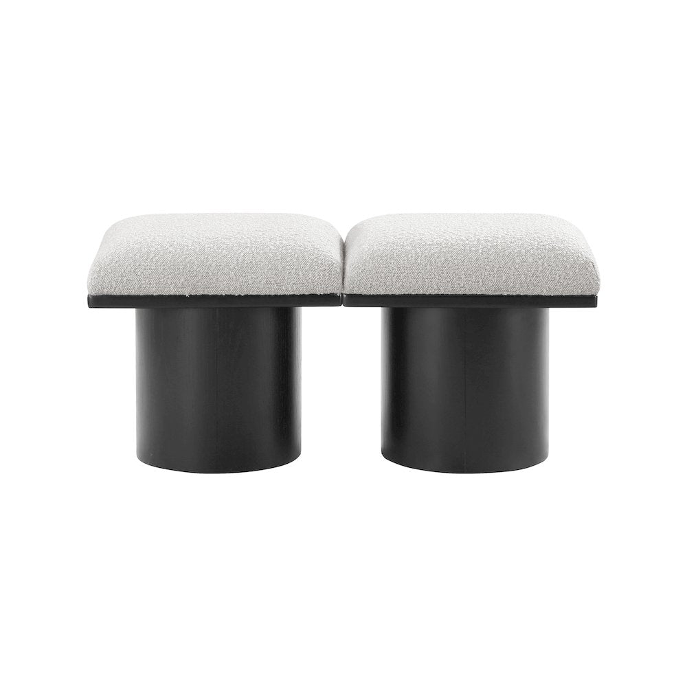Pavilion Cream Boucle Fabric Bench