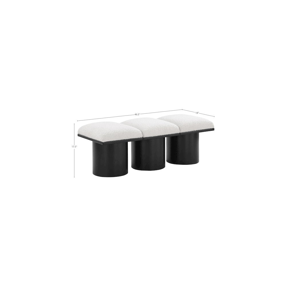 Pavilion Cream Boucle Fabric Bench