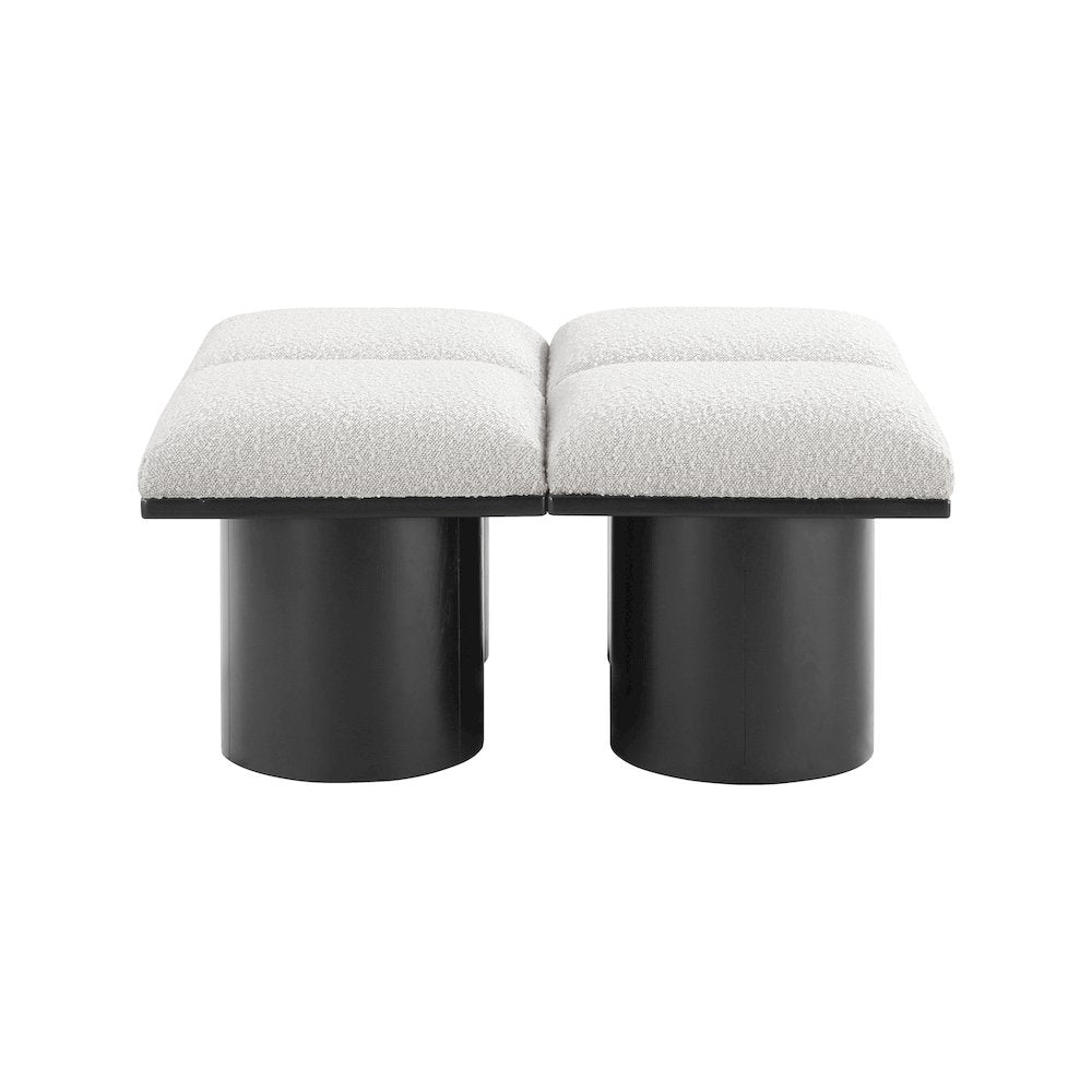 Pavilion Cream Boucle Fabric Bench