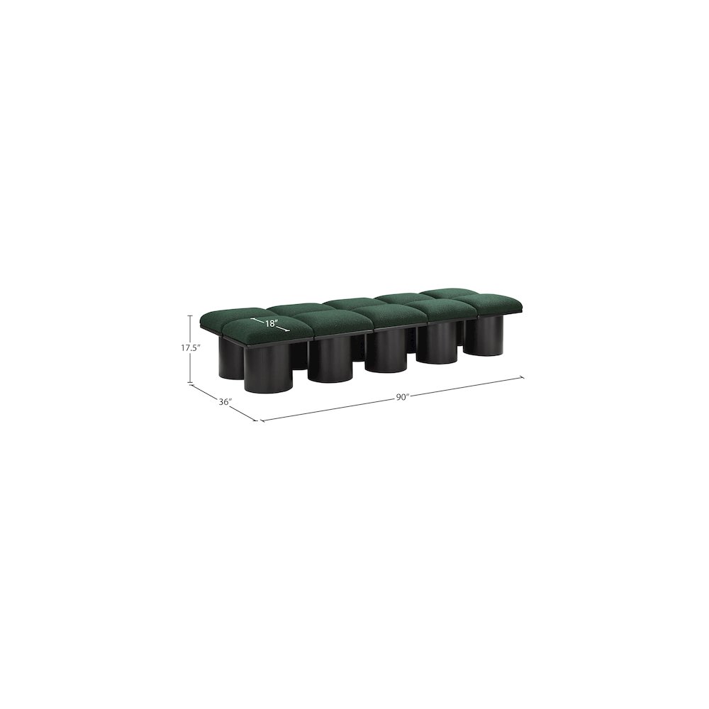 Pavilion Green Boucle Fabric Bench