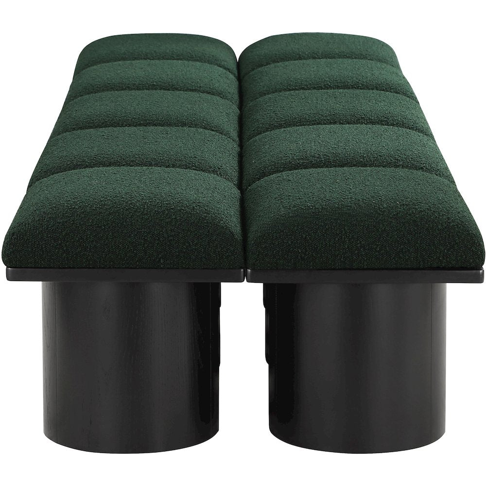 Pavilion Green Boucle Fabric Bench