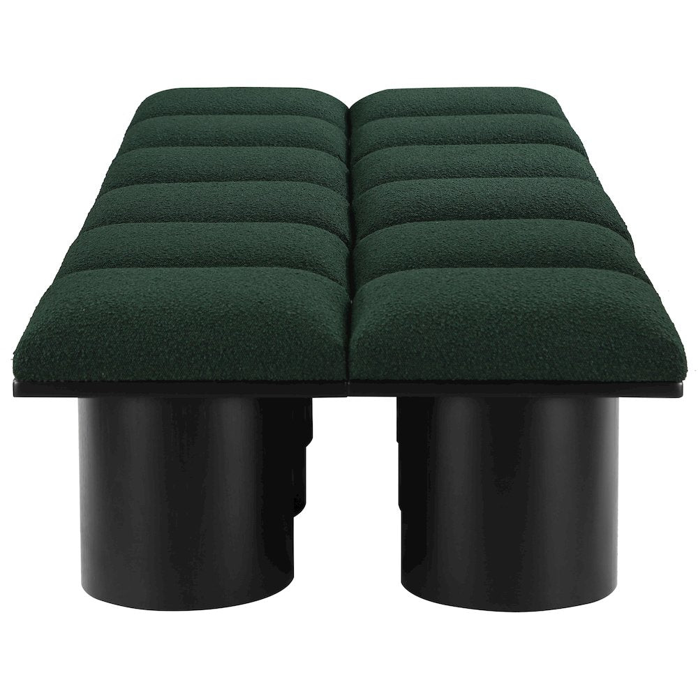 Pavilion Green Boucle Fabric Bench