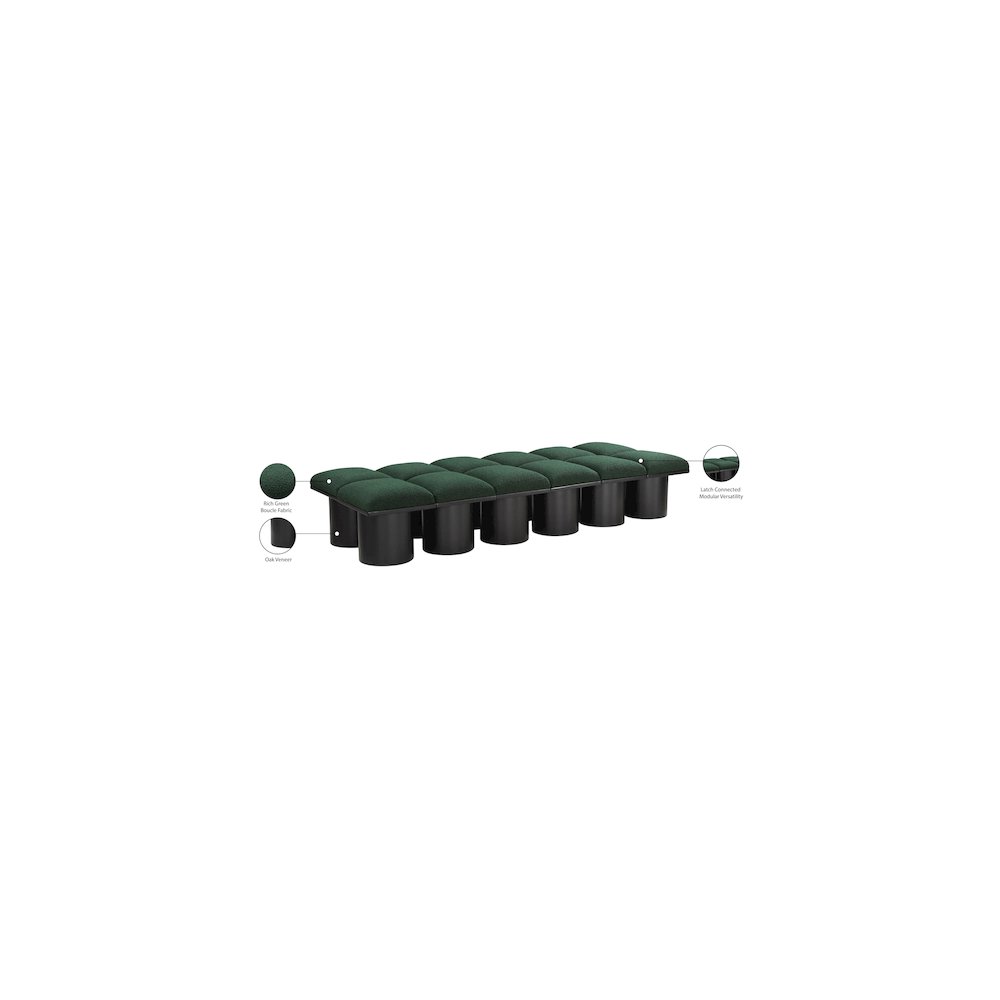 Pavilion Green Boucle Fabric Bench