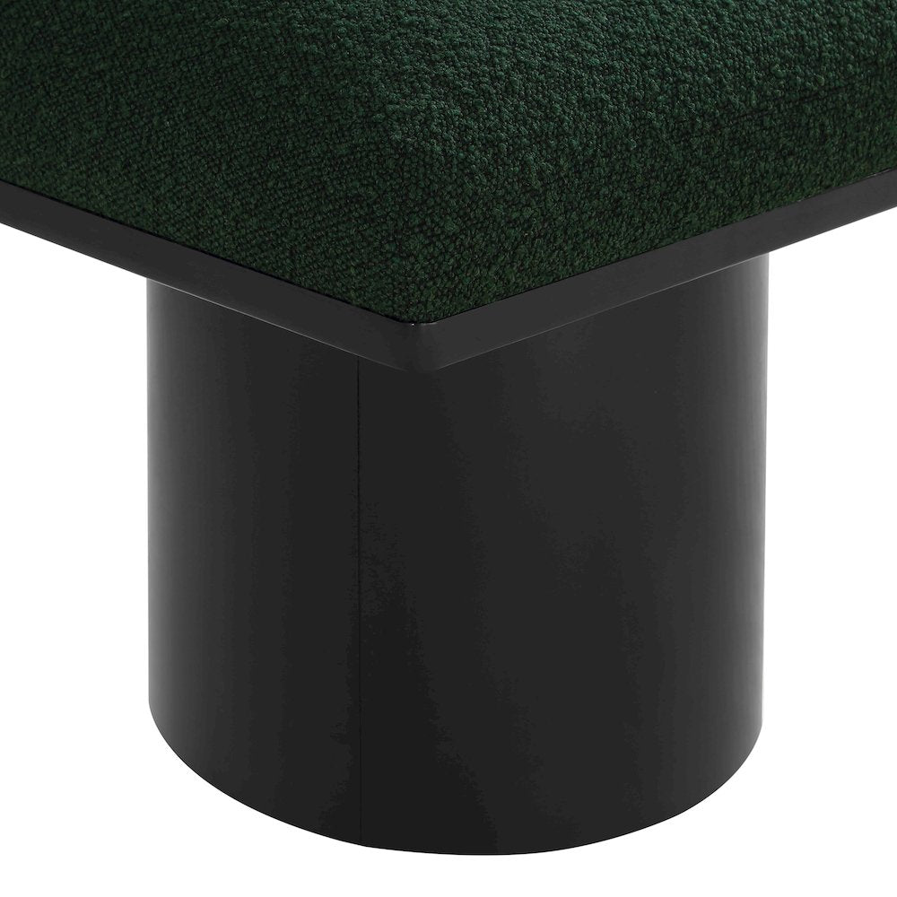 Pavilion Green Boucle Fabric Bench