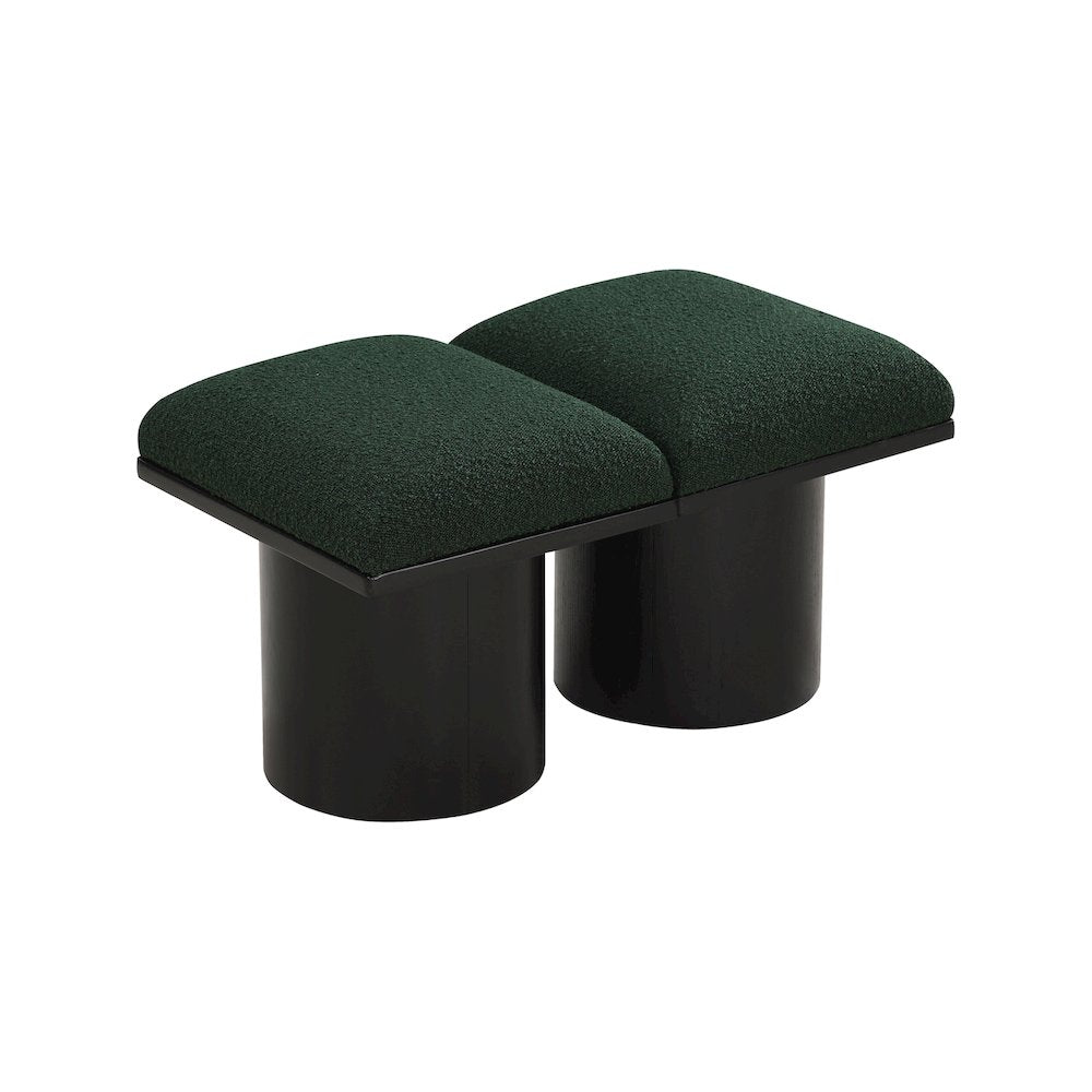 Pavilion Green Boucle Fabric Bench